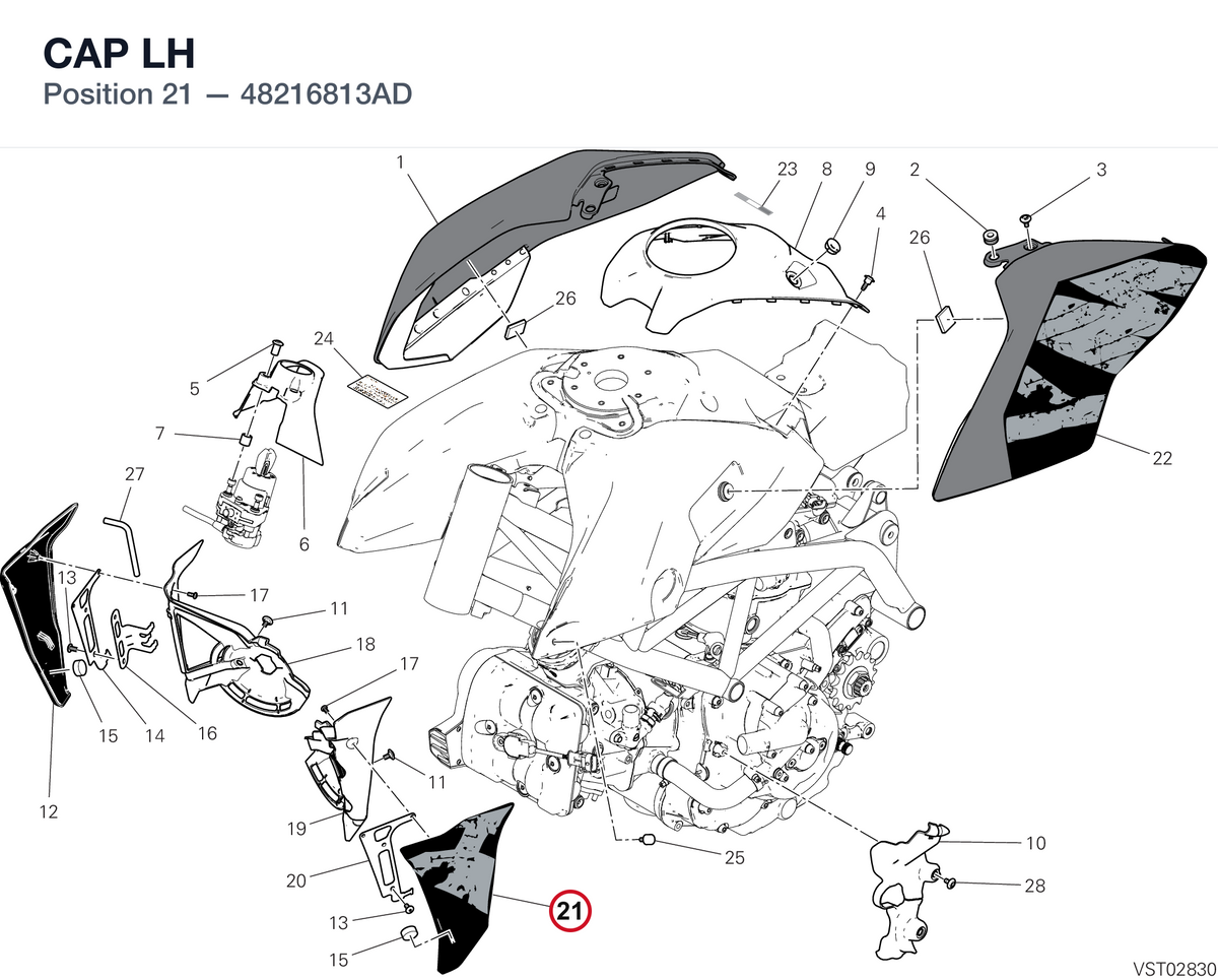 CAP LH 48216813AD diagram position