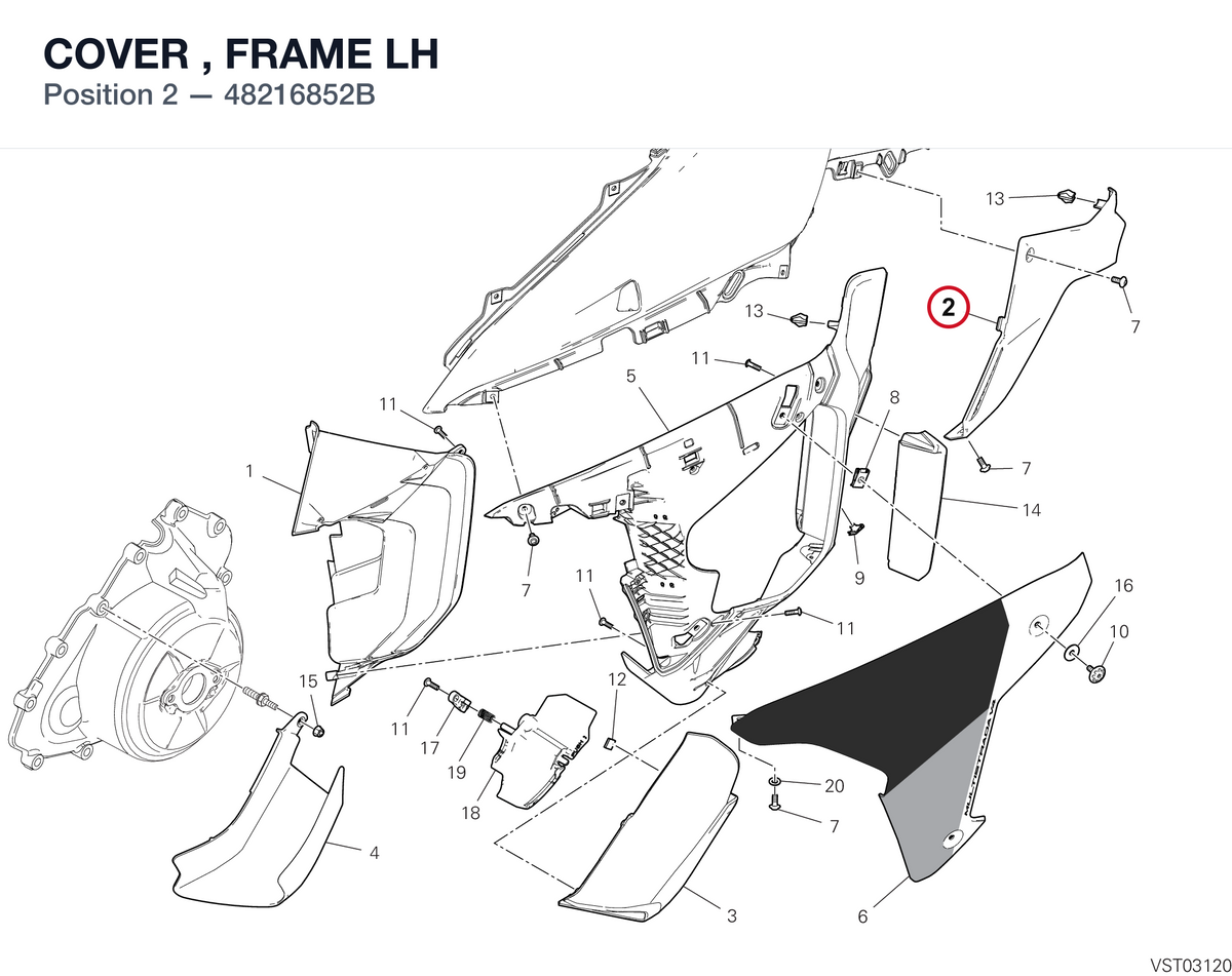 COVER , FRAME LH 48216852B diagram position
