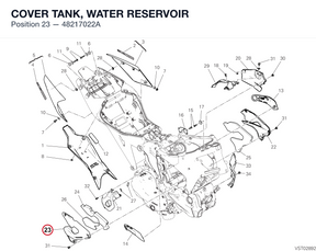 COVER TANK, WATER RESERVOIR 48217022A diagram position