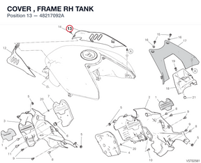 COVER , FRAME RH TANK 48217092A diagram position