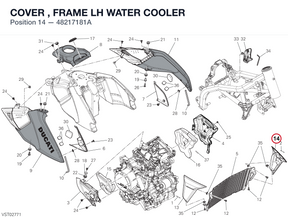 COVER , FRAME LH WATER COOLER 48217181A diagram position