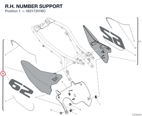R.H. NUMBER SUPPORT 48217201BC diagram position