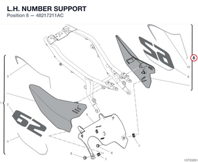 L.H. NUMBER SUPPORT 48217211AC diagram position