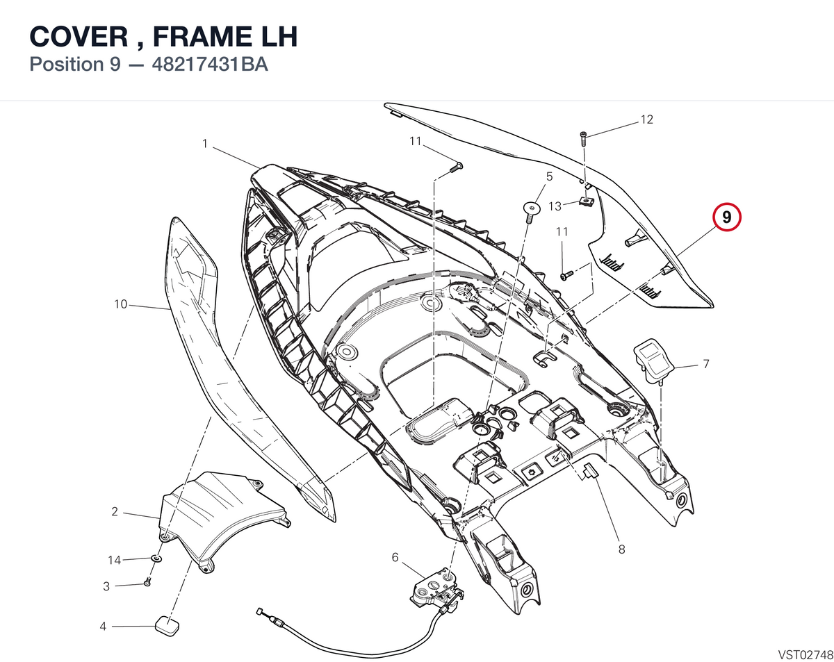 COVER , FRAME LH 48217431BA diagram position