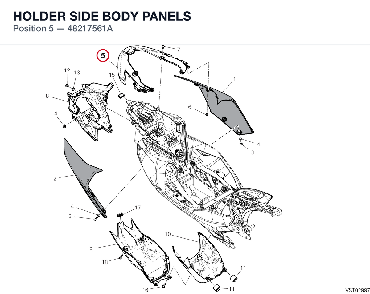 HOLDER SIDE BODY PANELS 48217561A diagram position