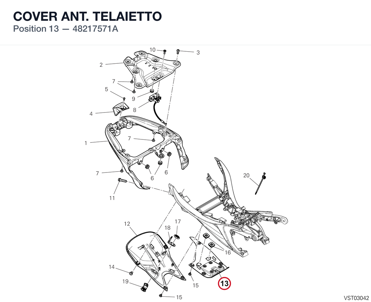 COVER ANT. TELAIETTO 48217571A diagram position