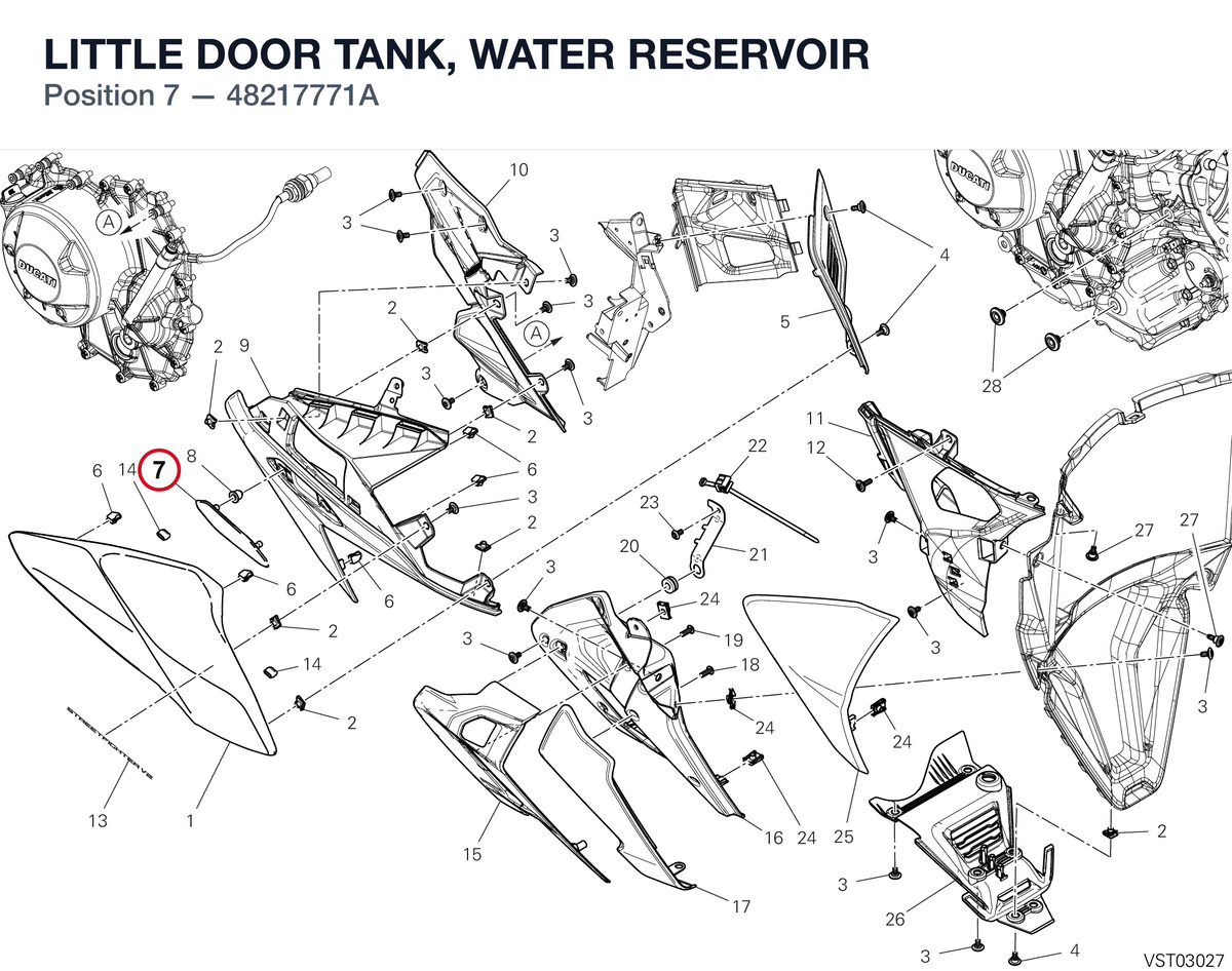 LITTLE DOOR TANK, WATER RESERVOIR 48217771A diagram position