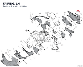 FAIRING, LH 48218111AA diagram position