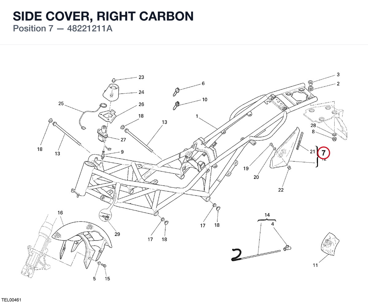 SIDE COVER, RIGHT CARBON 48221211A diagram position