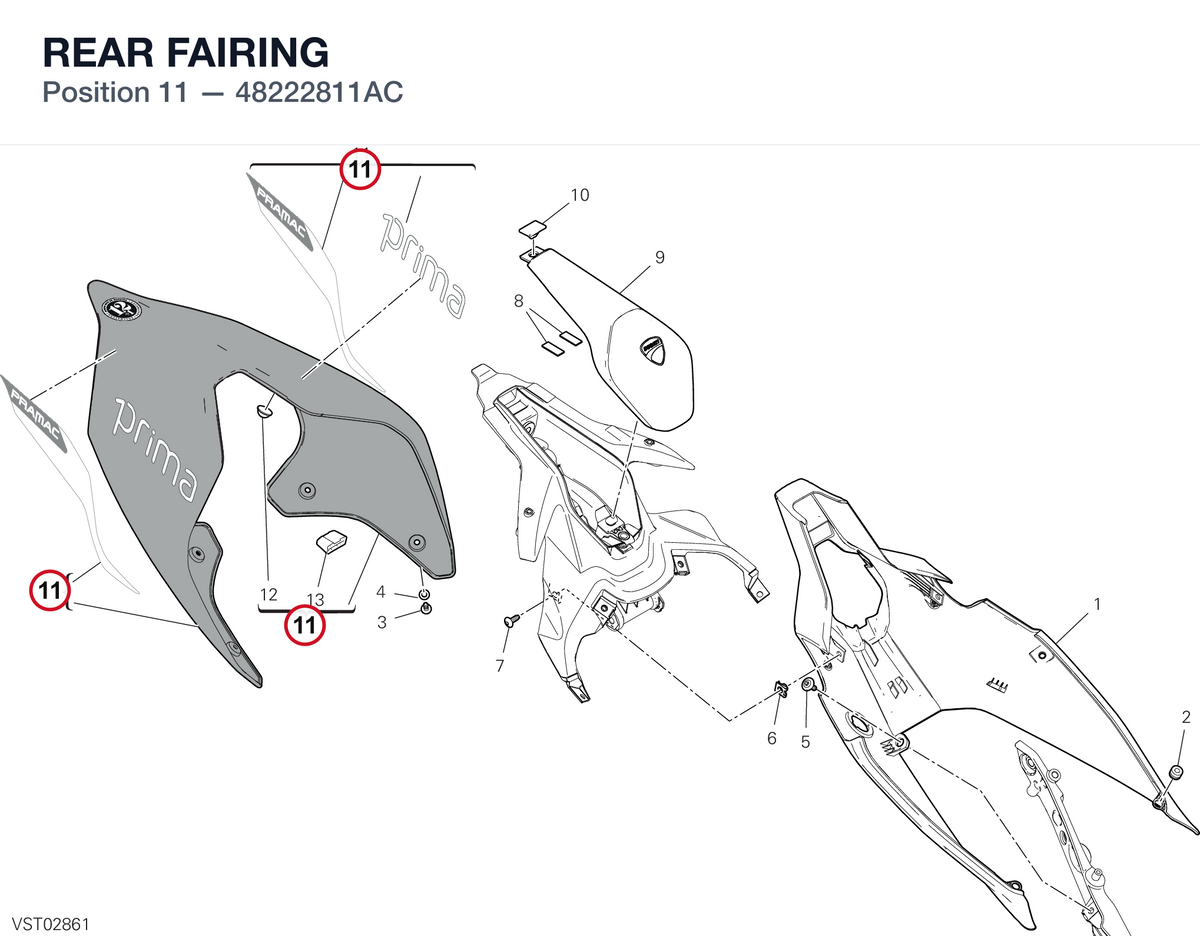 REAR FAIRING 48222811AC diagram position