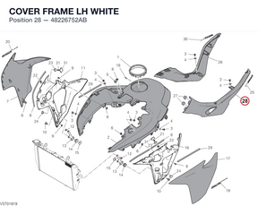 COVER FRAME LH WHITE 48226752AB diagram position