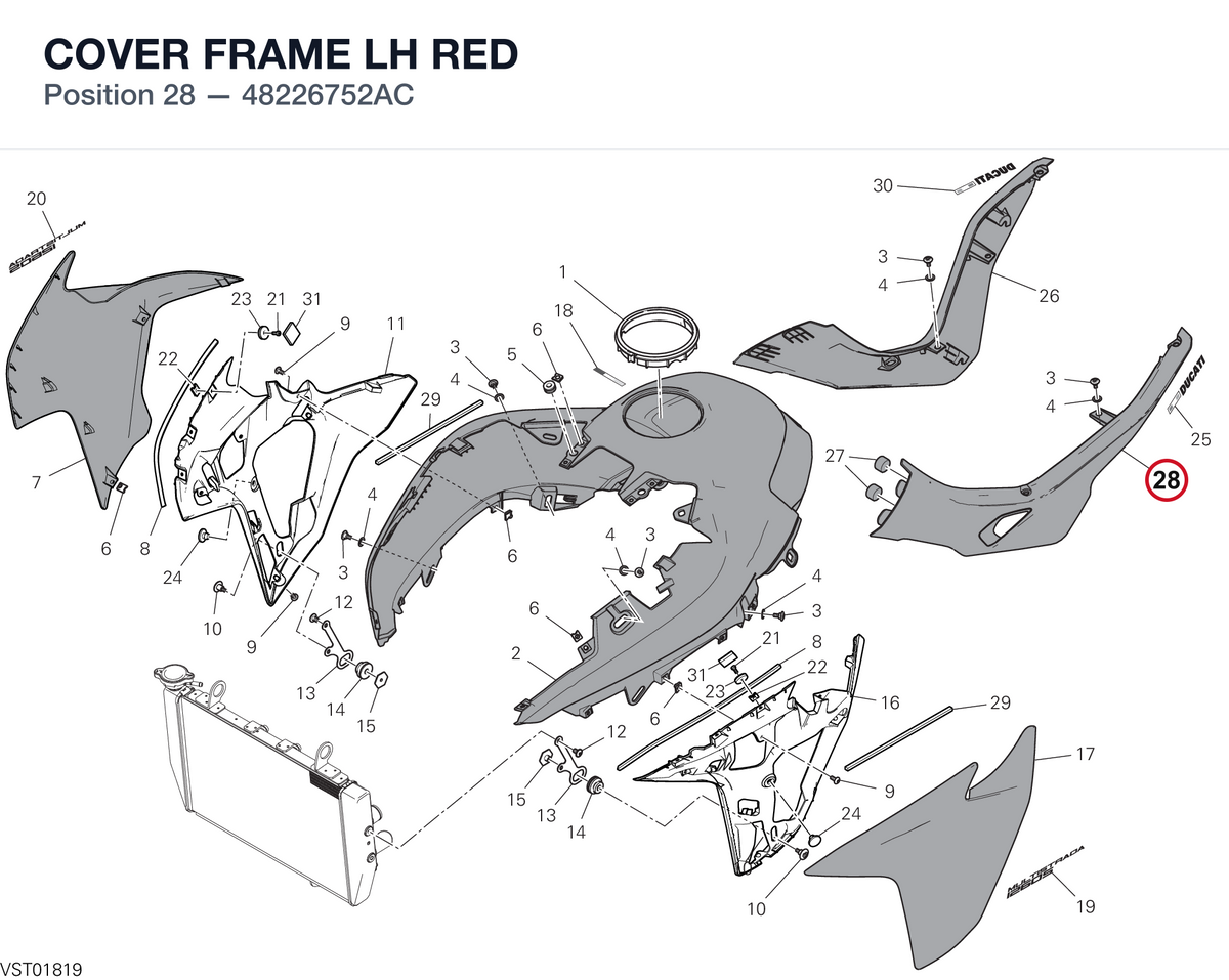 COVER FRAME LH RED 48226752AC diagram position