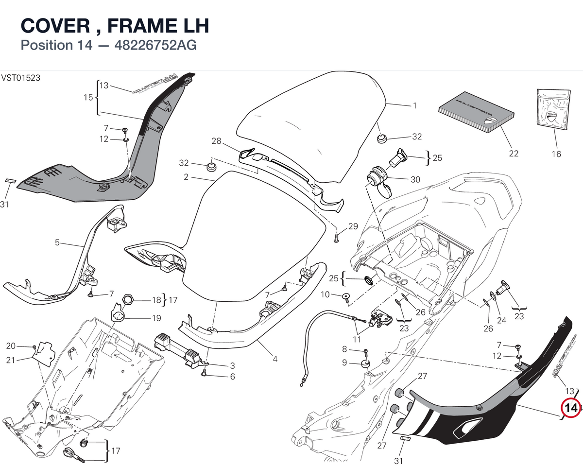 COVER , FRAME LH 48226752AG diagram position