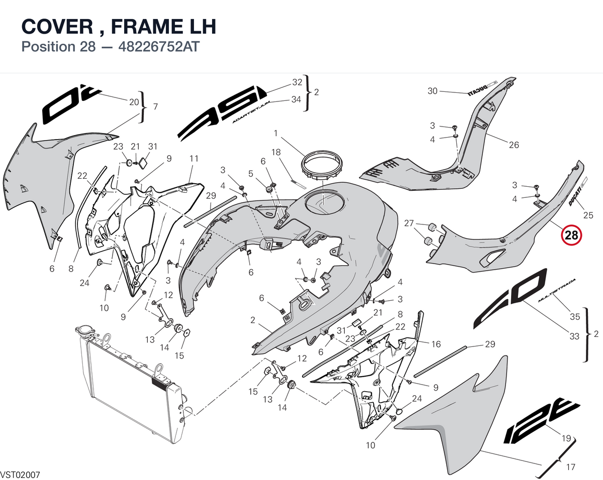 COVER , FRAME LH 48226752AT diagram position