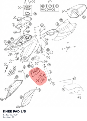 Diagram preview: KNEE PAD L/S (61303091000)