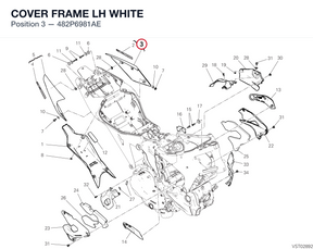 COVER FRAME LH WHITE 482P6981AE diagram position