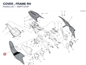COVER , FRAME RH 482P7121AF diagram position