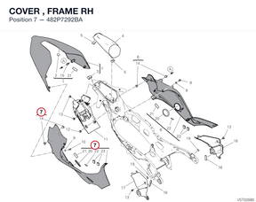 COVER , FRAME RH 482P7292BA diagram position