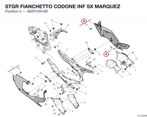 STGR FIANCHETTO CODONE INF SX MARQUEZ 482P7491AD diagram position