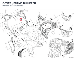 COVER , FRAME RH UPPER 482PI741A diagram position