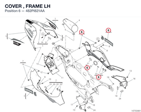 COVER , FRAME LH 482PI821AA diagram position