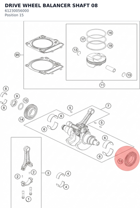 Diagram preview: DRIVE WHEEL BALANCER SHAFT  08 (61230056000)