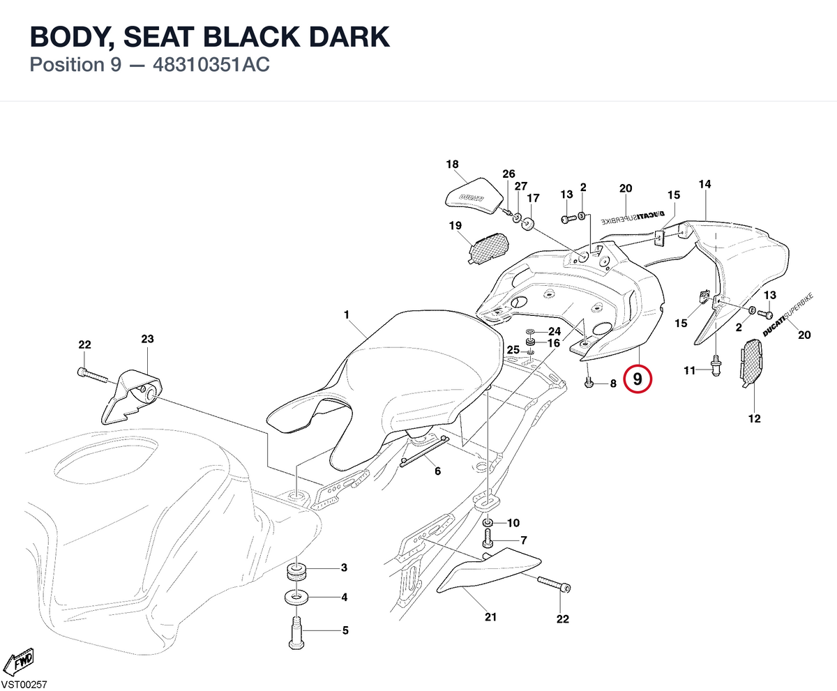 BODY, SEAT BLACK DARK 48310351AC diagram position