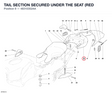 TAIL SECTION SECURED UNDER THE SEAT (RED