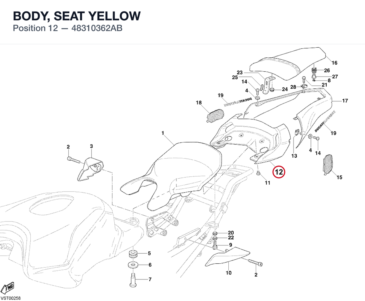 BODY, SEAT YELLOW