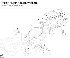 REAR FAIRING GLOSSY BLACK 48310382AT diagram position