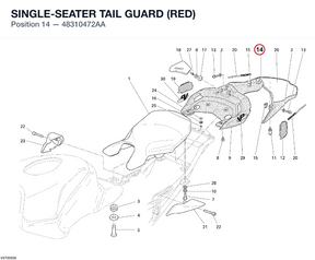 SINGLE-SEATER TAIL GUARD (RED) 48310472AA diagram position
