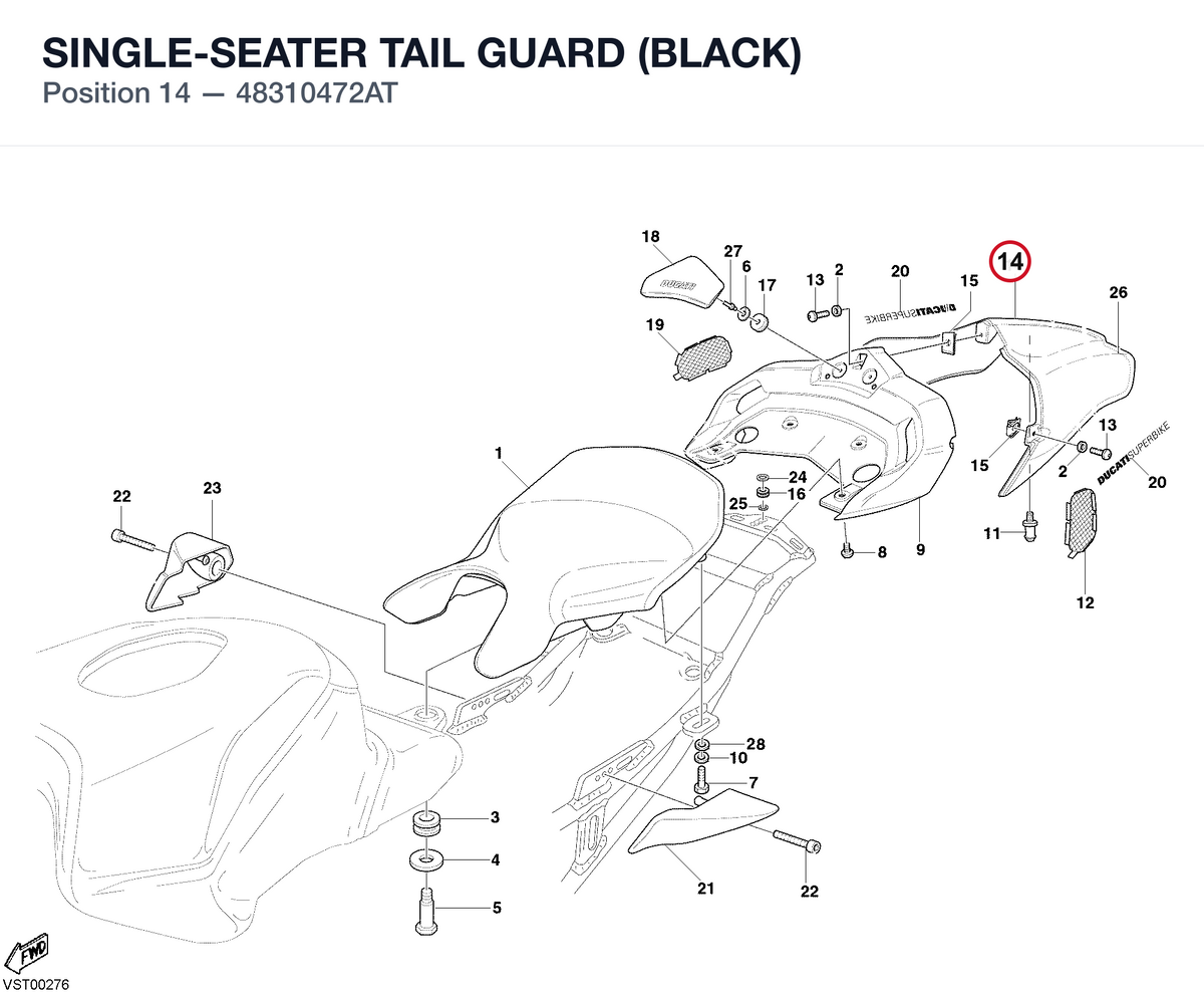 SINGLE-SEATER TAIL GUARD (BLACK) 48310472AT diagram position
