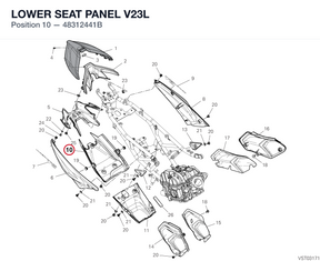 LOWER SEAT PANEL V23L 48312441B diagram position