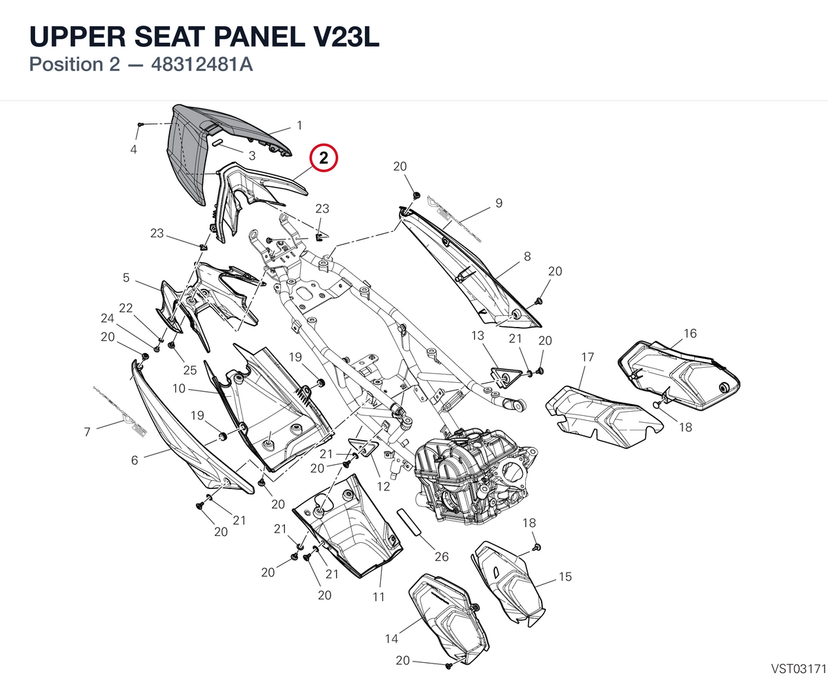 UPPER SEAT PANEL V23L