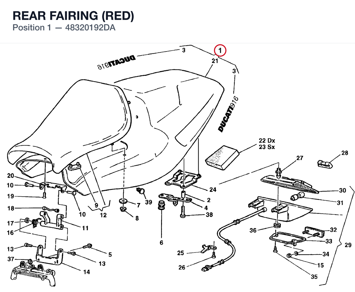 REAR FAIRING (RED)