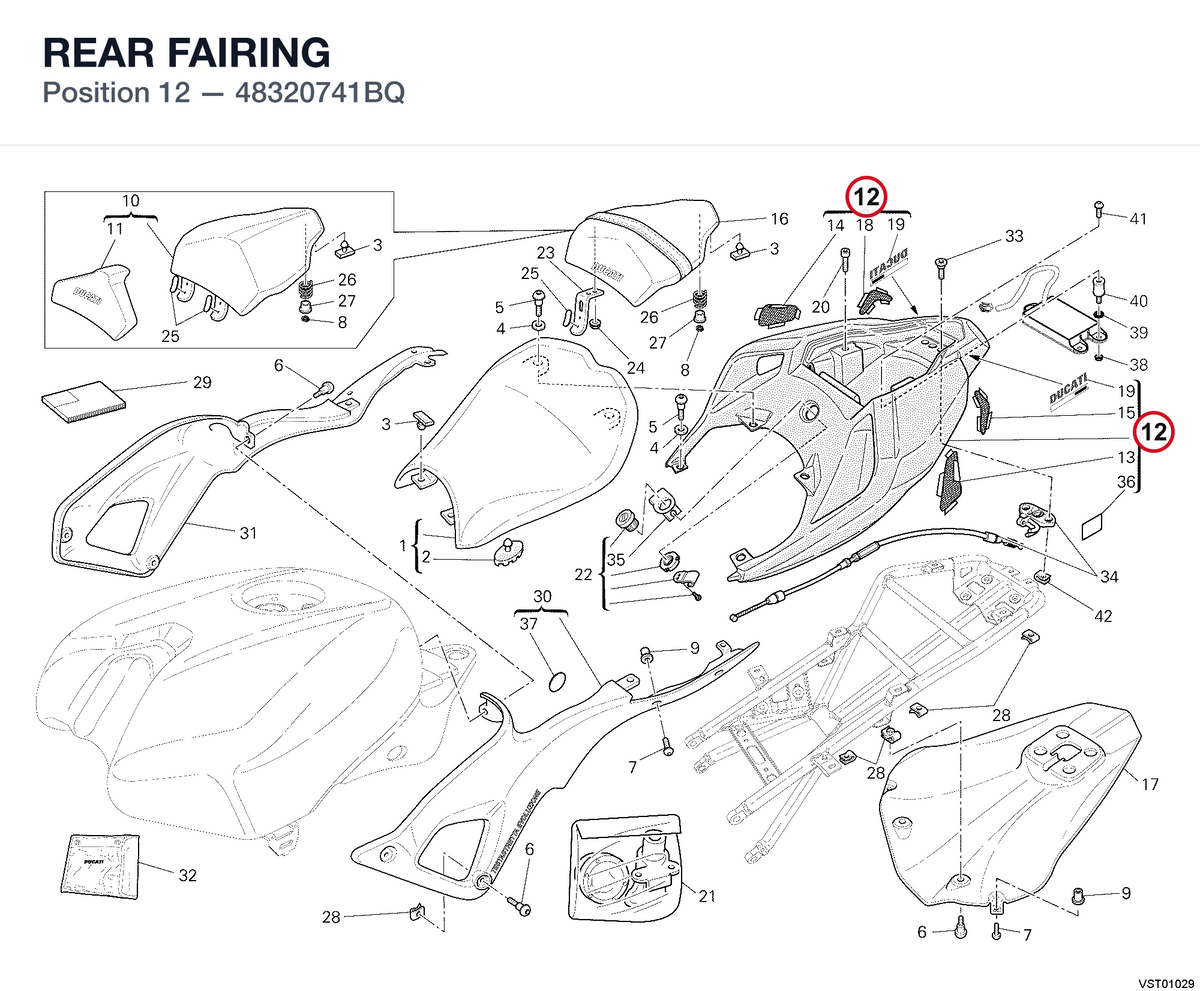 REAR FAIRING 48320741BQ diagram position