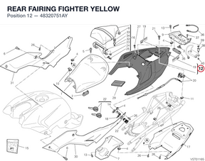 REAR FAIRING FIGHTER YELLOW 48320751AY diagram position