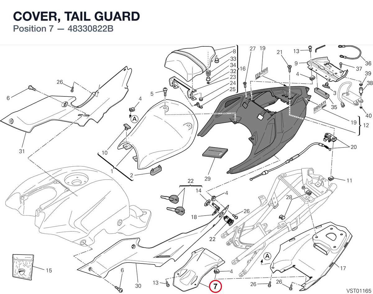 COVER, TAIL GUARD 48330822B diagram position