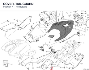 COVER, TAIL GUARD 48330822B diagram position