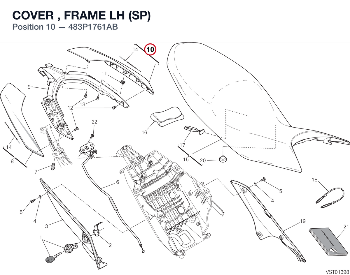 COVER , FRAME LH (SP) 483P1761AB diagram position