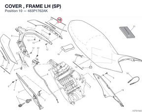 COVER , FRAME LH (SP) 483P1762AK diagram position