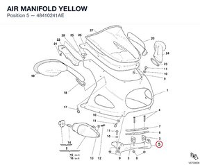 AIR MANIFOLD YELLOW 48410241AE diagram position