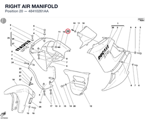 RIGHT AIR MANIFOLD 48410261AA diagram position