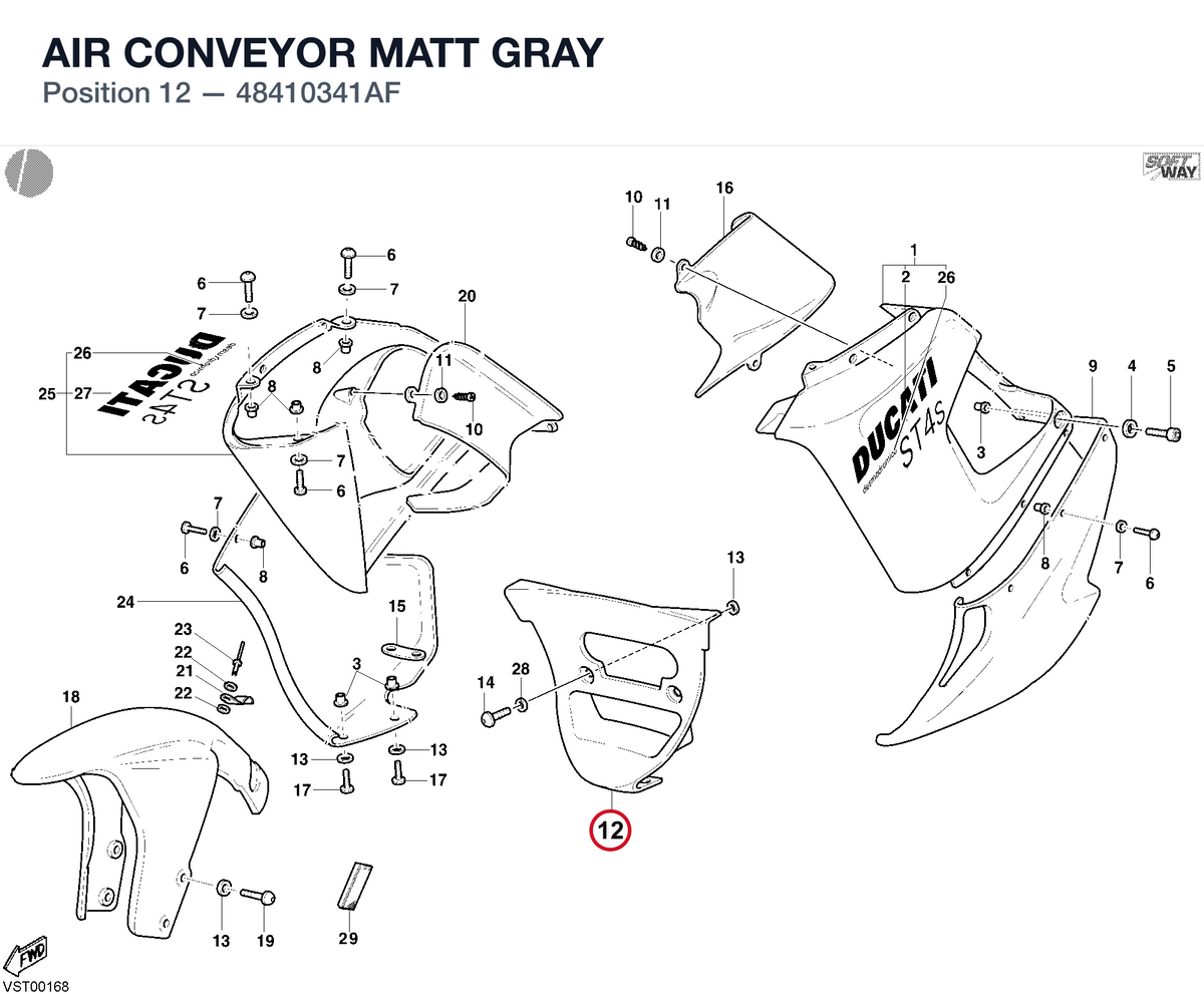 AIR CONVEYOR MATT GRAY 48410341AF diagram position