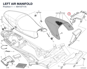 LEFT AIR MANIFOLD 48410711A diagram position