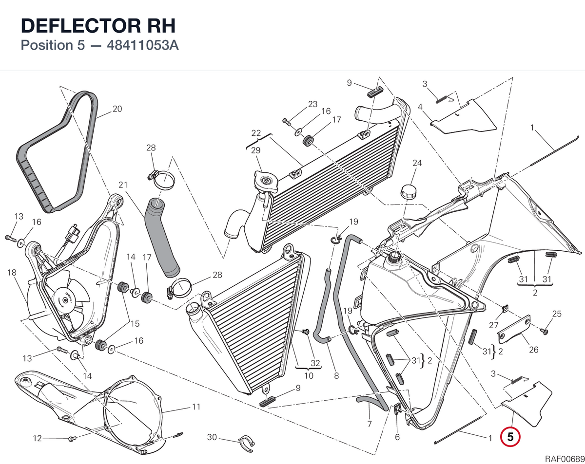 DEFLECTOR RH 48411053A diagram position