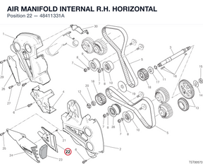 AIR MANIFOLD INTERNAL R.H. HORIZONTAL 48411331A diagram position