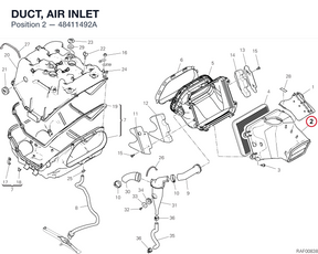DUCT, AIR INLET 48411492A diagram position