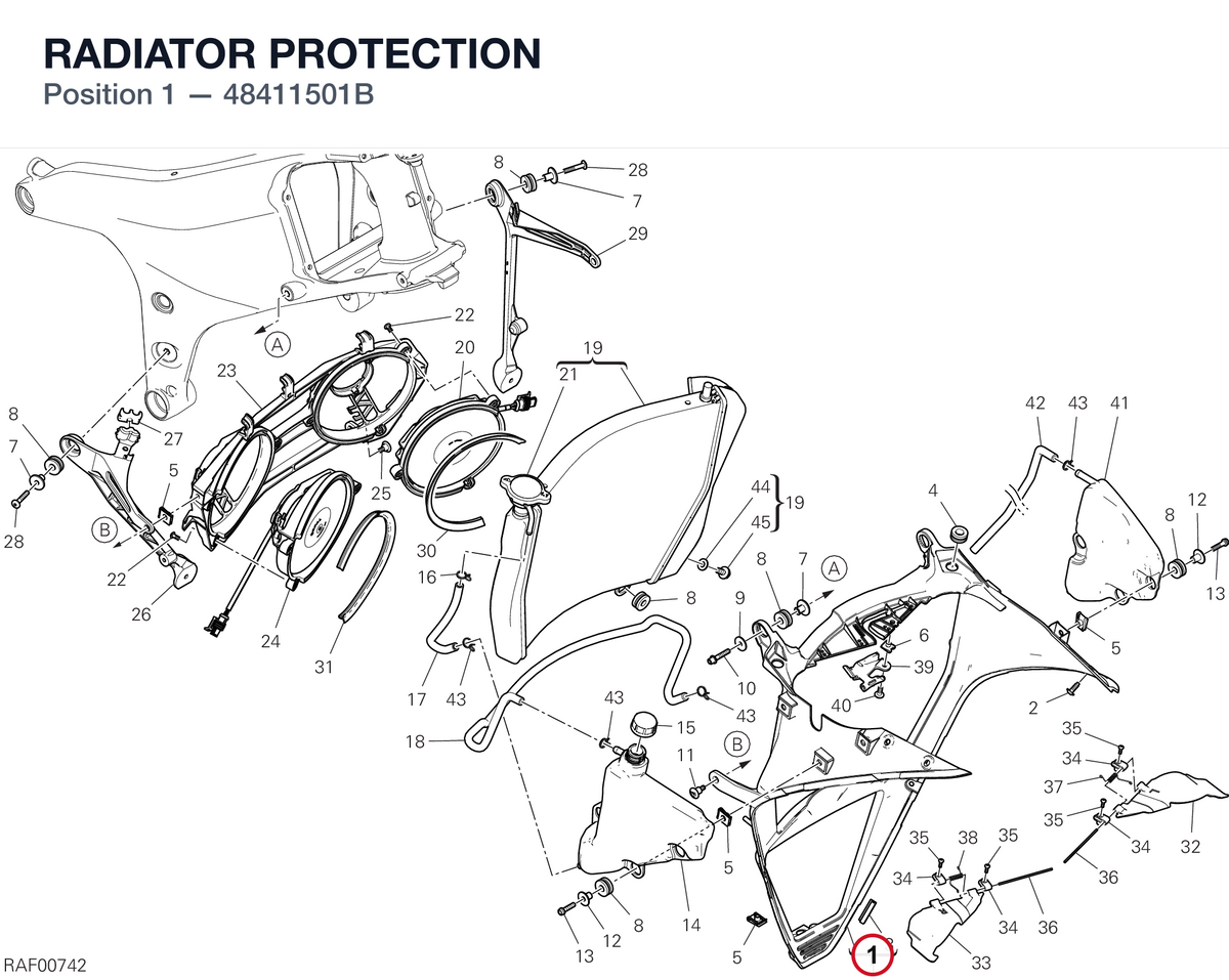 RADIATOR PROTECTION 48411501B diagram position