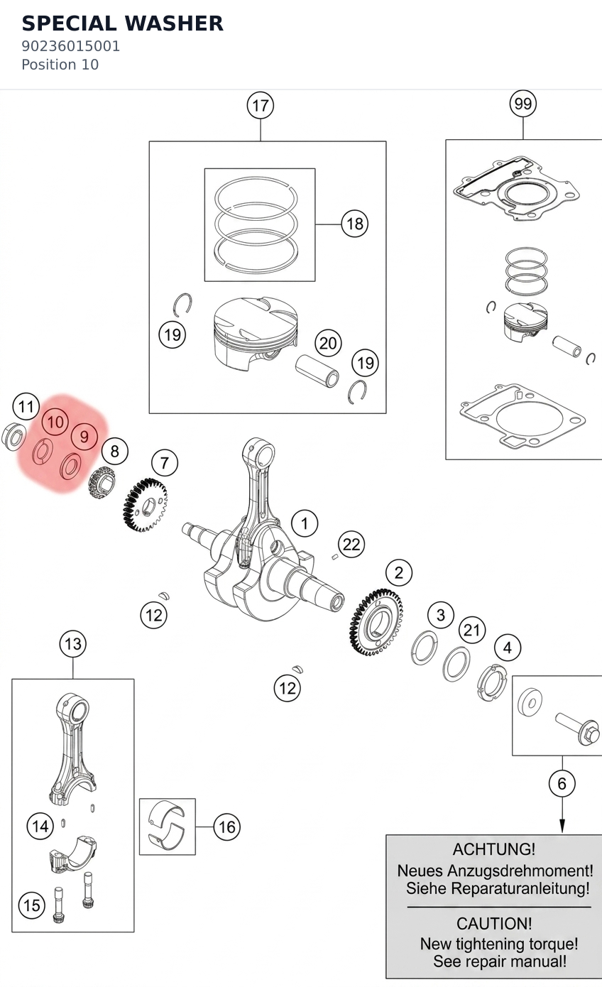 Diagram preview: SPECIAL WASHER (90236015001)